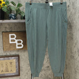 AnyBody Women's Petite Cozy Knit Side Ribbed Jogger Pants