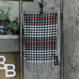 Steve Madden Modern Houndstooth Italian Muffler Scarf With Fringe
