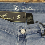 DG2 by Diane Gilman Petite Plus Embroidered And Frayed Wide-Leg Jeans