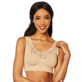 Rhonda Shear 3 Pack Seamless Bras With Lace Inlay Large