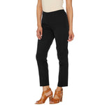 Isaac Mizrahi Live! Women's 24/7 Stretch Ankle Pants With Seam Black 4