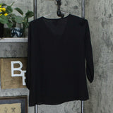 JM Collection Women's Jeweled V-Neck Tiered Hem Blouse