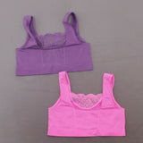 Rhonda Shear 2 Pack Seamless Underwire Bras With Lace Inset Pink/Purple Large