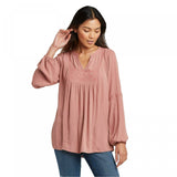 Knox Rose Women's Long Sleeve V-Neck Blouse