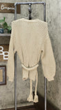 Who What Wear Women's Long Sleeve Chunky Cardigan With Tassel Tie
