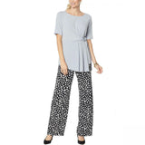IMAN Women's Global Chic Luxury Resort Short Sleeve Knot Front Top