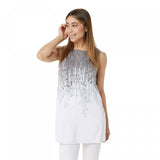NWT Lisa Rinna Collection Sleeveless Reverse Border Print Tunic Top. A305092 XL