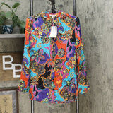 DG2 by Diane Gilman Women's All-Over Print Silk Blend Blouse