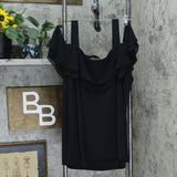 Susan Graver Women's Plus Size Premier Knit Tiered Ruffle Cold Shoulder Blouse