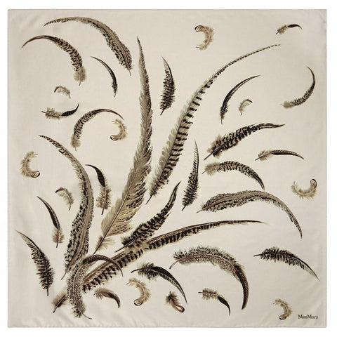 Max Mara Women's Feather Print Silk Square Scarf