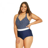 Sea Angel Women's Plus Size Padded Halter One Piece Swimsuit