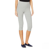 Yummie Women's Plus Size Talia Compact Cotton Shaping Capri Leggings Gray 3X