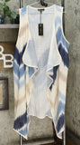 DG2 by Diane Gilman Women's Sleeveless Tie Dye Knit Duster Vest