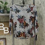 NWT BCX Juniors' Floral-Print Twist-Front Top. 1044246 Medium