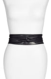 Ada Womens Handmade Leather Wrap Belt Black One Size