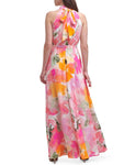 Eliza J Womens Floral Halter Belted Maxi Dress