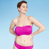 Shade & Shore Women's Ribbed Bandeau Bikini Top