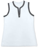 Charter Club Women's Sleeveless Split Neckline Pique Knit Top
