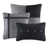 Madison Park Boone Microsuede 7- Piece King Comforter Set Gray / Black