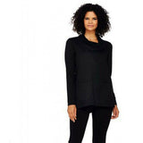 LOGO by Lori Goldstein Women's French Terry Cowl Neck Knit Top
