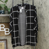 Slinky Brand Window Pane Open Front Cape Jacket