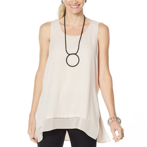 MarlaWynne WynneLayers Women's Plus Size Crepe Tank With Chiffon Hem