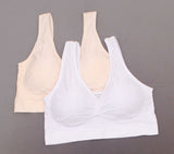 Rhonda Shear 2 Pack Jacquard Ahh Bras With Removable Pads Neutrals XL