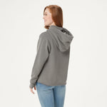 Peace Love World Plus Size Mock Neck Hoodie With Dip Dye Cords