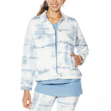 DG2 by Diane Gilman Women's Tie Dye Boxy Jean Jacket Chambray Small