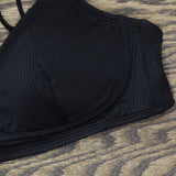 Xhilaration Juniors' Ribbed Bralette Bikini Top AFJ70T Black L