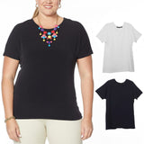 IMAN Women's Plus Size 2 Pack City Chic Short Sleeve T-Shirts With Necklace