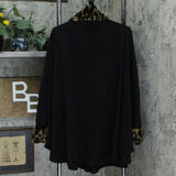 Cejon Fleece Cape With Faux Fur Trim Black L/XL
