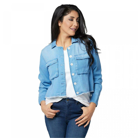 Side Stitch Women's Button-Front Textured Shirt Jacket