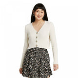 Wild Fable Women's Long Sleeve V-Neck Button-Front Cropped Cardigan
