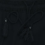 Style & Co Women's Textured Tie Waist Wide Leg Pants Deep Black XXL