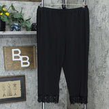Joan Rivers Petite Pull On Cropped Pants With Lace Cuff Detail