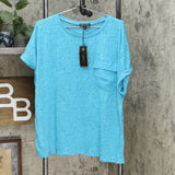 DG2 by Diane Gilman Women's Slub Burnout Pocket T-Shirt