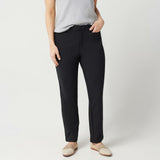 Denim & Co. Plus Size Double Weave Straight Leg Ankle Pants Black 18W