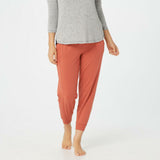 AnyBody Cozy Knit Side Ribbed Trim Jogger Pants Clay Petite Medium