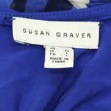 Susan Graver Printed Mesh Cardigan And Tank Set Bright Blue Medium