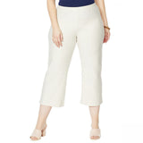 MarlaWynne WynneLayers Women's Plus Size Straight Cropped Crepe Pants