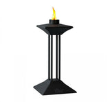 Tiki New Square Pedestal Patio Torch. 009-11-2977 Black