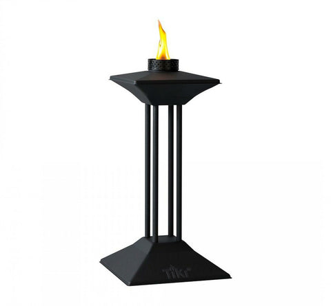 Tiki New Square Pedestal Patio Torch. 009-11-2977 Black