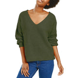 Hippie Rose Women's Junior Fit Chenille V-Neck Sweater