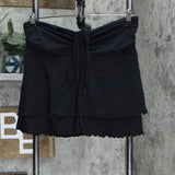 Wild Fable Womens Ruched Tie Front Strapless Blouse Shirt Top Black XL
