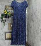 Alex Evenings Women's Rosette Embellished Lace A-Line Gown Navy 14