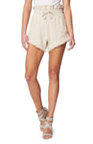 [BLANKNYC] Women's Paperbag Fray Hem Shorts Beige Medium