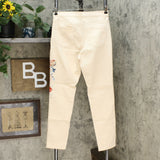 DG2 by Diane Gilman Womens Floral Applique Skinny Jeans Cream 8