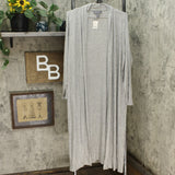 Lisa Rinna Women's Open Front Rib Knit Duster Cardigan Sweater