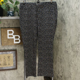 DG2 by Diane Gilman Women's Petite Pull On Ponte Boot Cut Pants Gray Leopard PXL